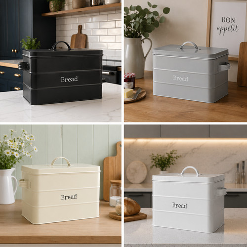Kitchen bread bin metal - bin,