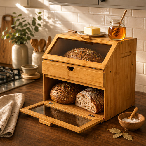 Compartment bamboo bread - bamboo,