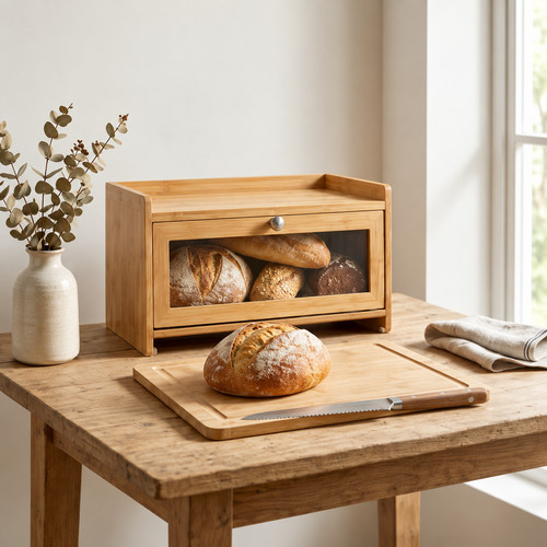 Bamboo bread bin - bamboo,