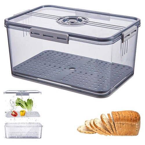 Large clear bread box airtight - clear,