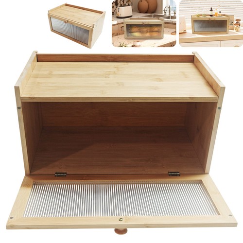 Bamboo wooden bread bin lift - bamboo,