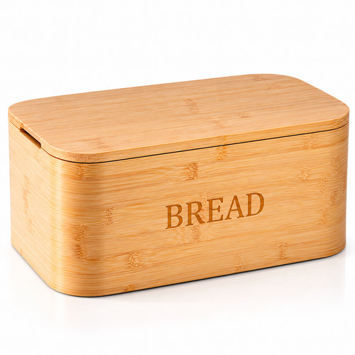 Bamboo bread bin with - bread,