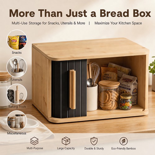 Bamboo bread box - bread,
