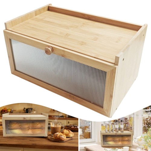 Tier bamboo bread box large - bread,