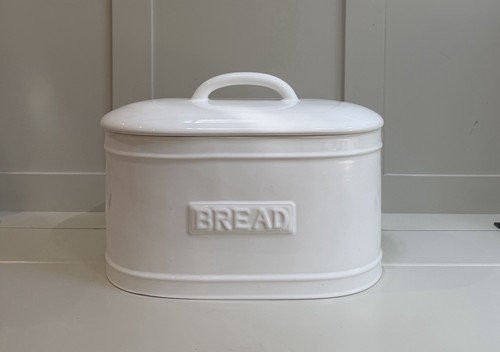 White ceramic bread - white, bin