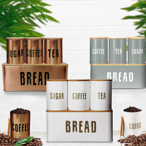 Bread bin 4pcs kitchen set - bread,
