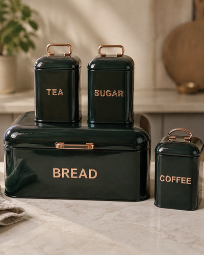 Black piece bread bin - bread,