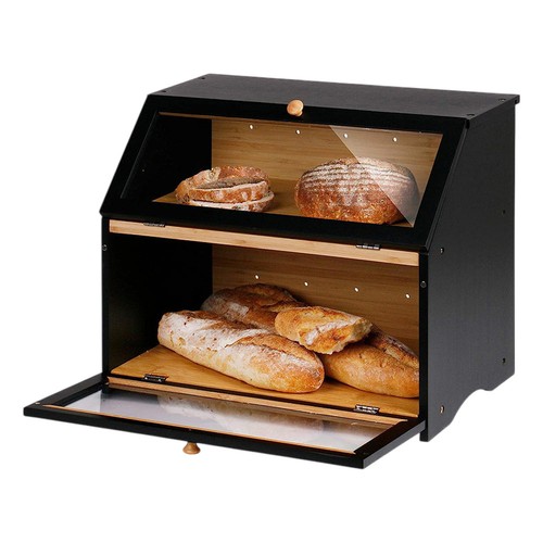 Large bamboo bread bin - bamboo,