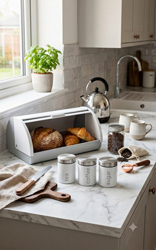 White metal rectangular bread - metal,