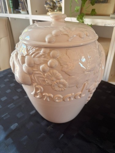 Vintage white ceramic bread - white,
