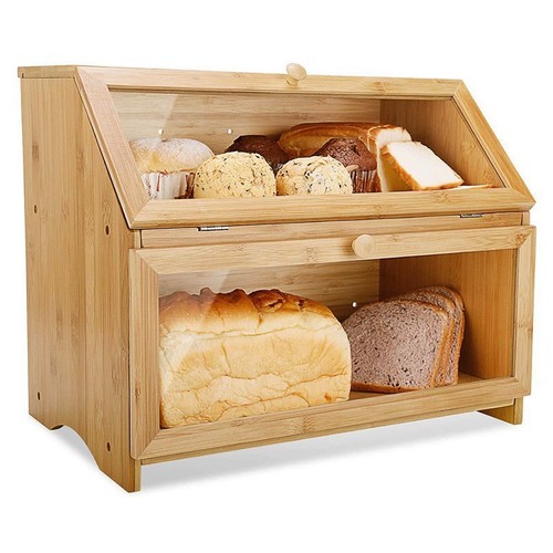 Tier bamboo bread bin - 2, double