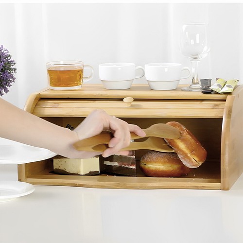 Large bread bin bamboo - bread,