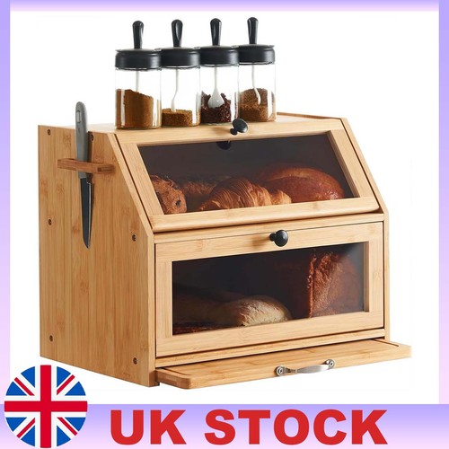 Layer bamboo bread bin - bamboo,