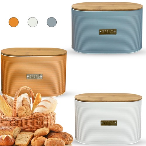 Oval bread bin with bamboo - bin,